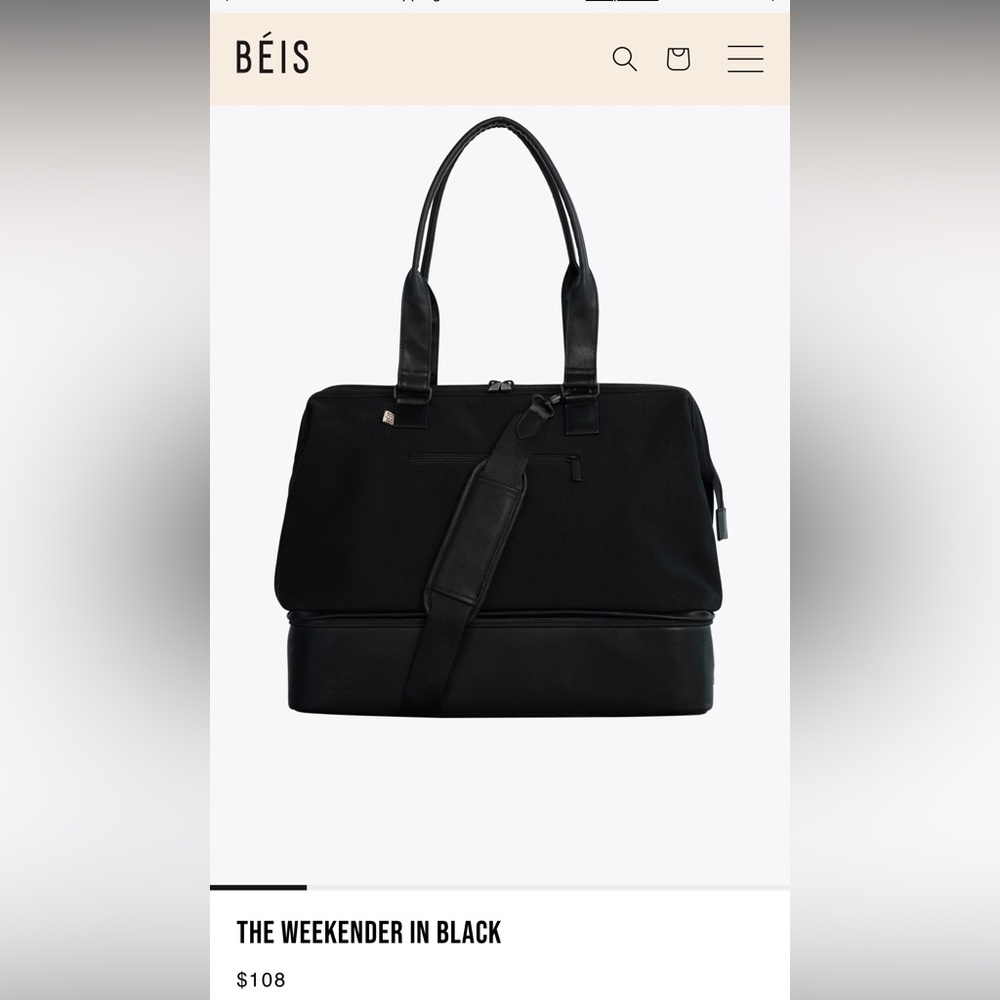 BÉIS Black Weekender Bag